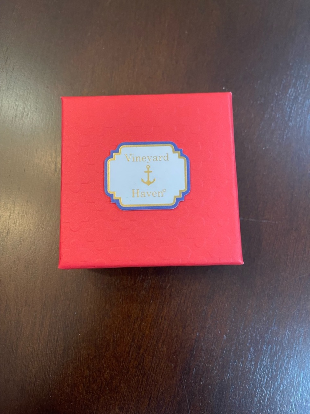 Gold Star Drop Earrings with Red, Navy & Pearl Accents - Picture 4 of 4